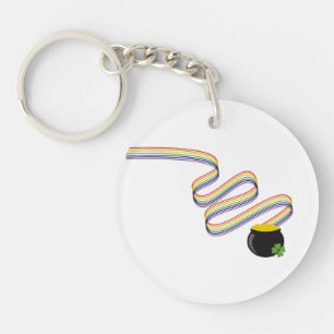 Bandes arc-en-ciel ondulées menant au pot d'or