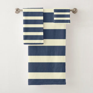 Bandes bleu marine et blanc cassé