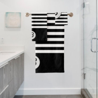 Bandes classiques noires et blanches avec monogram
