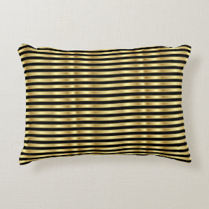 Bandes d'or sur Coussin d'accents noir