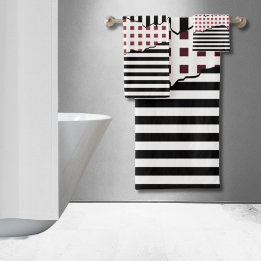 Bandes Élégantes Net Noir, Blanc, Rouge