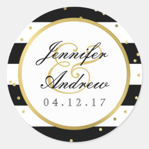 Bandes étincelantes   Sticker de mariage élégant