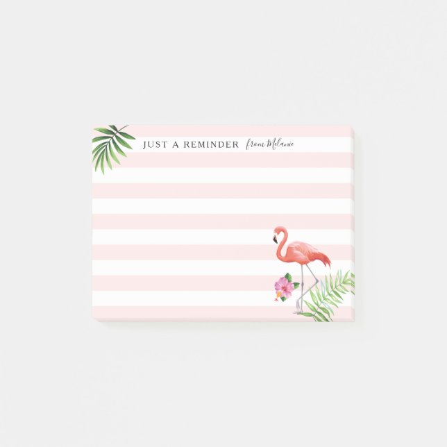 Bandes Flamants roses Post-It® Notes, 4 po x 3 po (Devant)