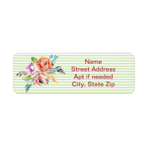 Bandes florales pour étiquettes d'adresse de retou
