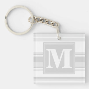 Bandes gris clair monogrammes