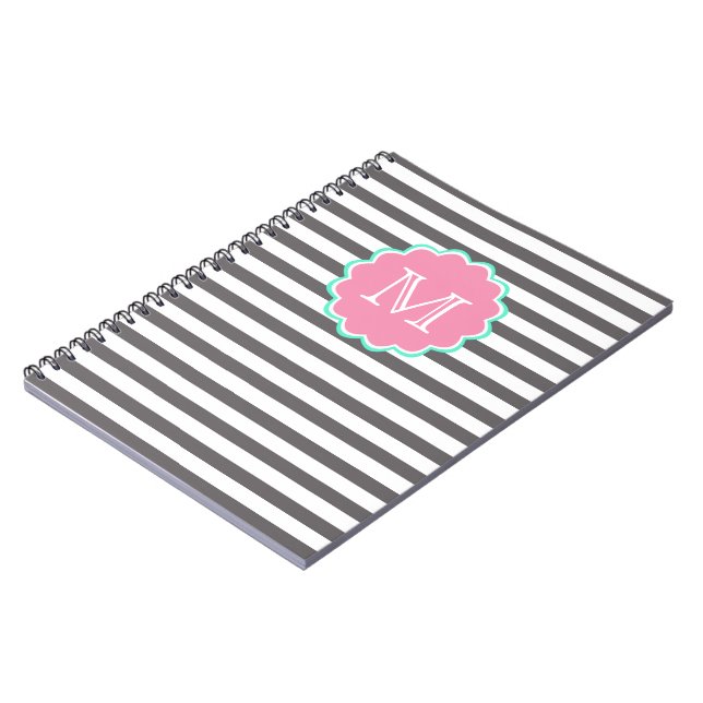 Bandes grises et blanches, Carnet Monogramme (Côté gauche)
