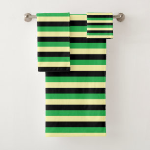Bandes jaune pâle, noire et verte