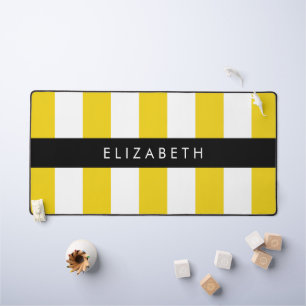 Bandes Jaunes, Motif Gratté, Lignes, Votre Nom