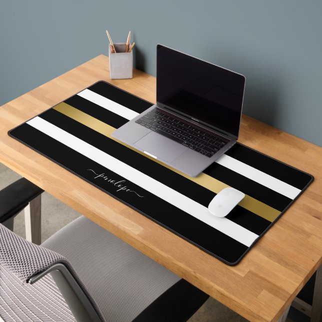 Bandes noires blanches et dorées (Bureau 2)