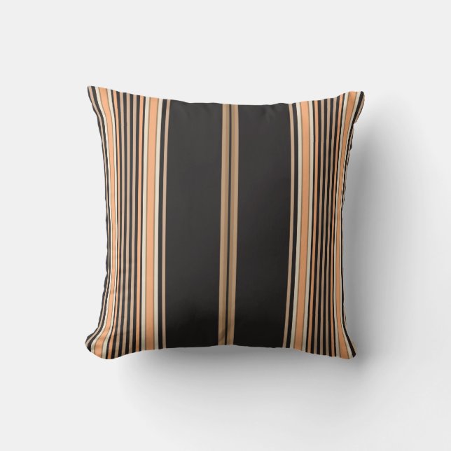 Bandes noires, brunes et blanches sur un Coussin (Recto)