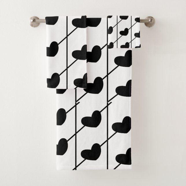 Bandes noires et blanches avec Coeurs noirs (En situation)