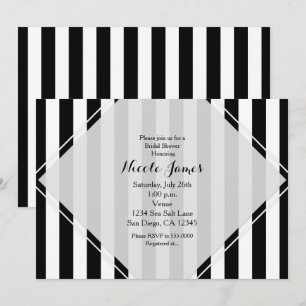 Bandes noires et blanches Invitations rayées moder