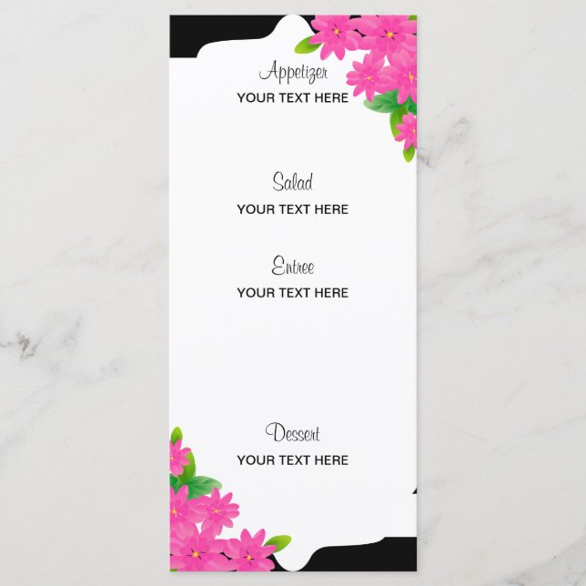 Bandes noires et blanches, Or | Menu rose (Devant)