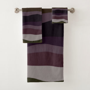 Bandes ondulées d'olive et de violet