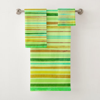 Bandes Orange, Citron, Chaux, Bleu, Serviette en A