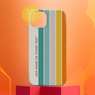 Bandes rétro or orange turquoise avec nom de texte