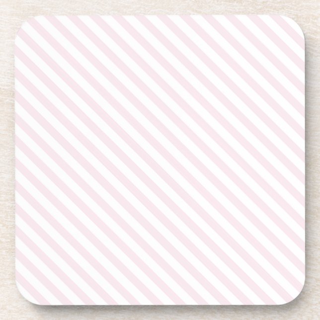 Bandes roses et blanches - Dessous de verre (Devant)