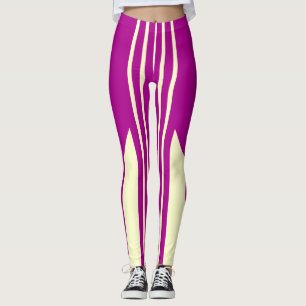 Bandes roses et crème leggings