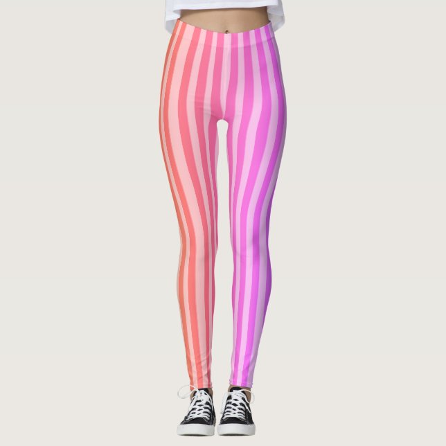 Bandes roses Leggings classiques (Devant)
