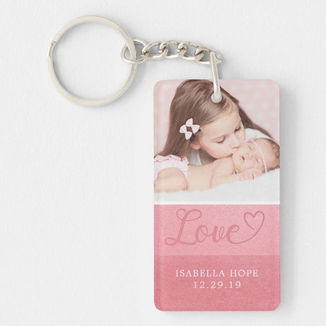 Bandes sucrées | Love Baby Girl Typography Photo (Devant)