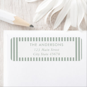 Bandes vert sauge modernes Adresse de retour