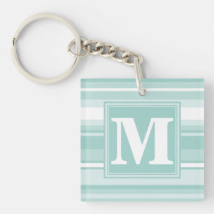 Bandes vertes de menthe monogramme