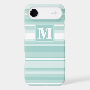 Bandes vertes de menthe monogramme