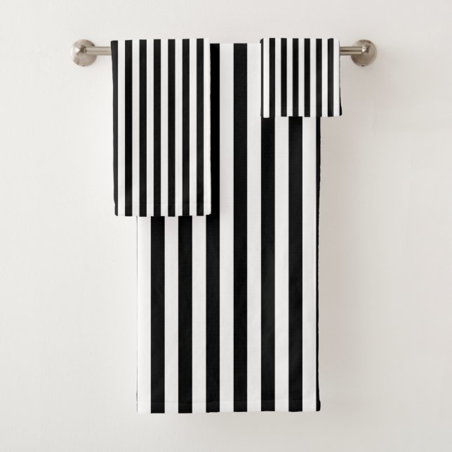 Bandes verticales de taille moyenne noire et blanc (En situation)