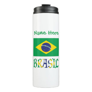 Bandiera Brasil Personalized Name Thermal Tumbler
