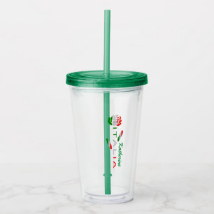 Bandiera d'Italia Rosa Personalized Acrylic Tumbler