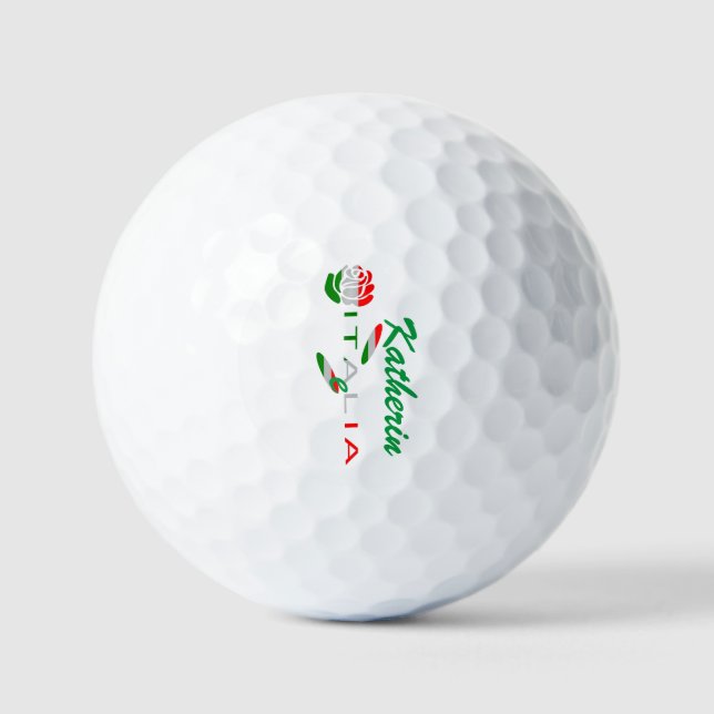 Bandiera d'Italia Rosa Personalized Golf Balls (Front)
