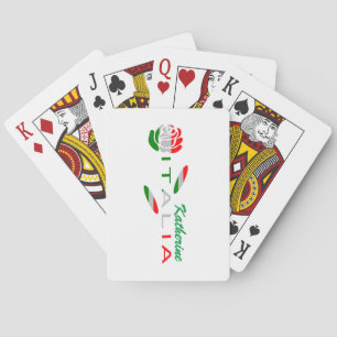 Bandiera d'Italia Rosa Personalized Playing Cards