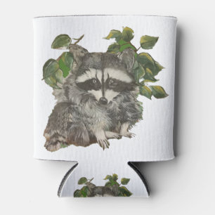 Bandit Black White Raccoon Trash Panda Can Cooler