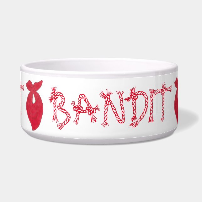 BANDIT Dog Red Bandana Kerchief Neckerchief (Front)