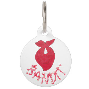 BANDIT Dog Red Bandana Kerchief Neckerchief Pet Tag