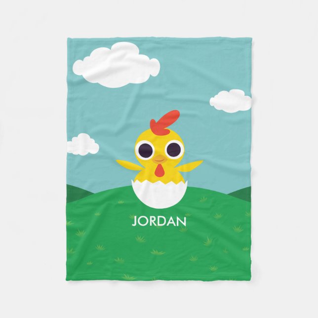 Bandit the Chick Fleece Blanket (Front)