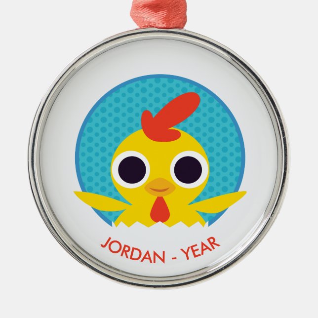 Bandit the Chick Metal Ornament (Front)