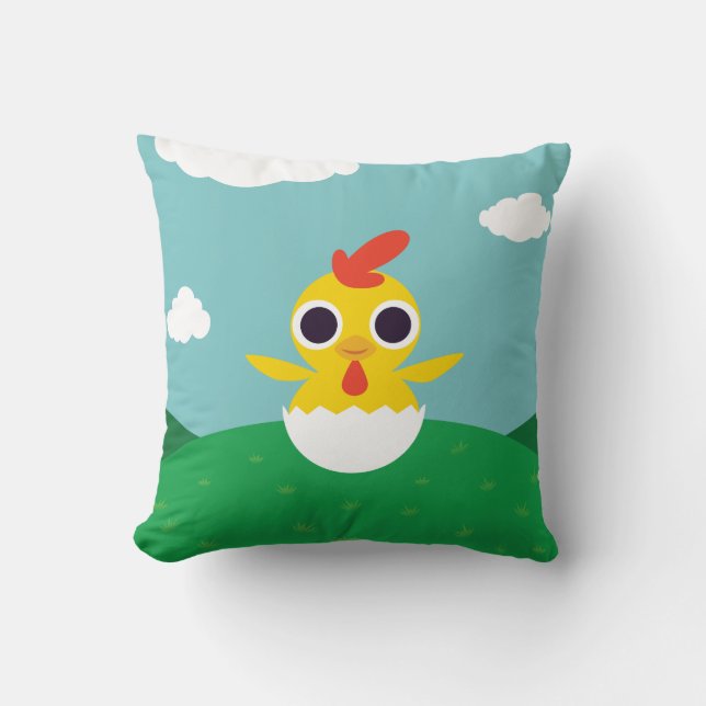 Bandit the Chick Throw Pillow (Front)