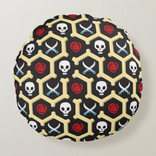 Bandit Theme Pattern Round Pillow