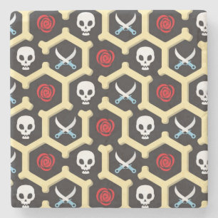 Bandit Theme Pattern Stone Coaster