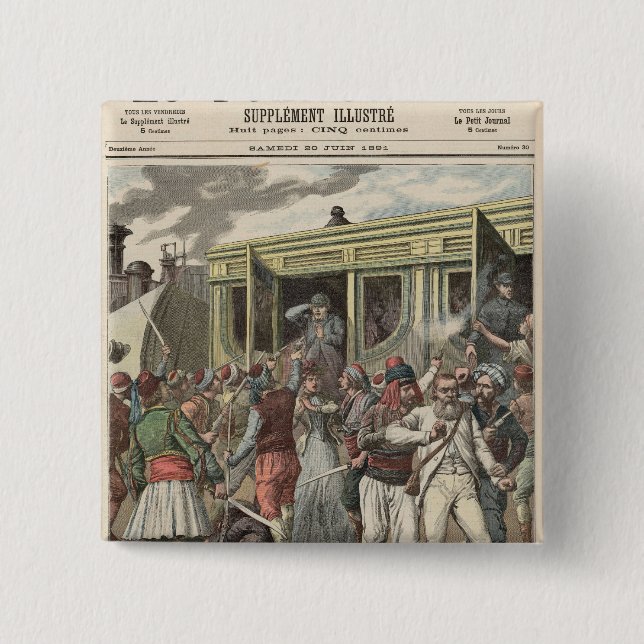 Bandits in the Orient 2 Inch Square Button (Front)