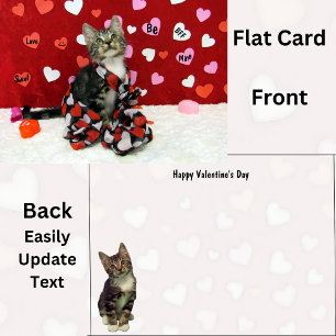 Bandit's The Cat's Valentine's Day Flat Card 
