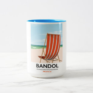 Bandol southeastern France seaside poster. Two-Tone Coffee Mug