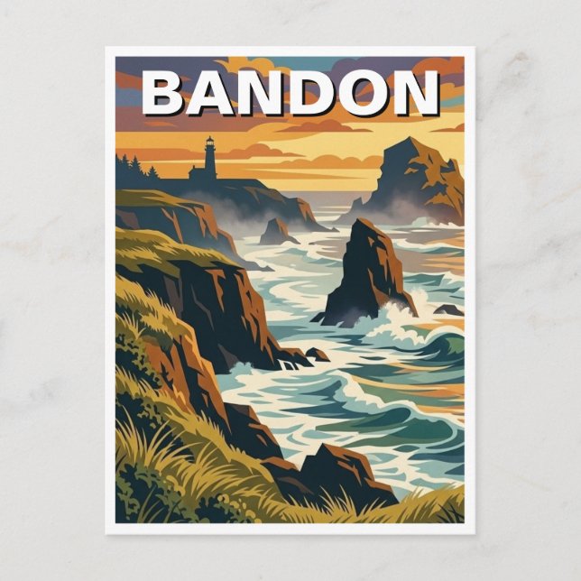 Bandon Oregon coast Travel Postcard (Front)