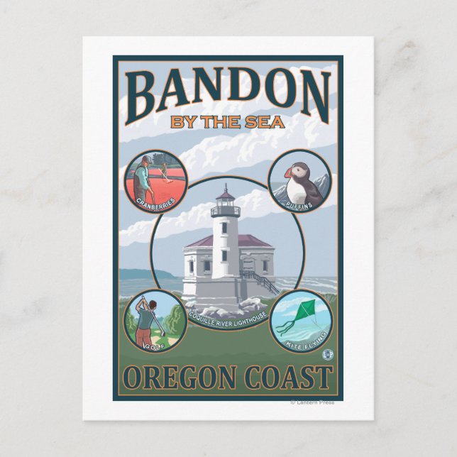Bandon, OregonScenic Travel Poster Postcard (Front)