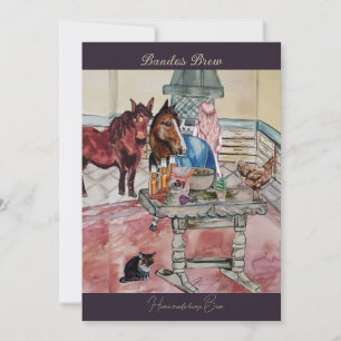 Bandos Beer home made horse brew Holiday Card