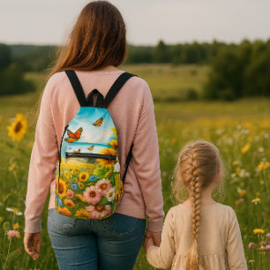 Bandoulière Papillons et Sac à billes de tournesol