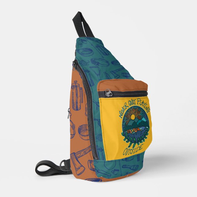 Bandoulière Sac à coudre à impression du train de camping (Coin gauche)