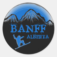 Banff Alberta Canada blue snowboard stickers
