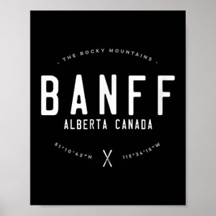 Banff Alberta Canada Graphic Distressed Vintage Sk Poster